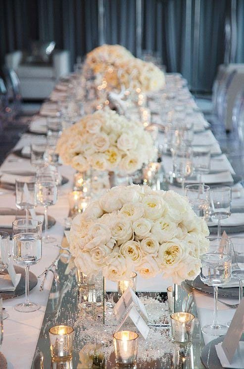 decoration de table argentée pour mariage theme hiver